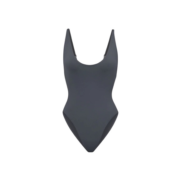 Skims Swim Scoop Neck One Piece Gunmetal Gray Size Small NWOT - Picture 1 of 5